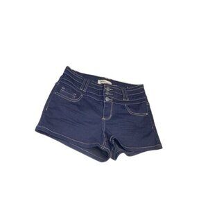 Goth y2k indie normcore gorpcore fisherman Women Spice Blue Jean Shorts  3/4